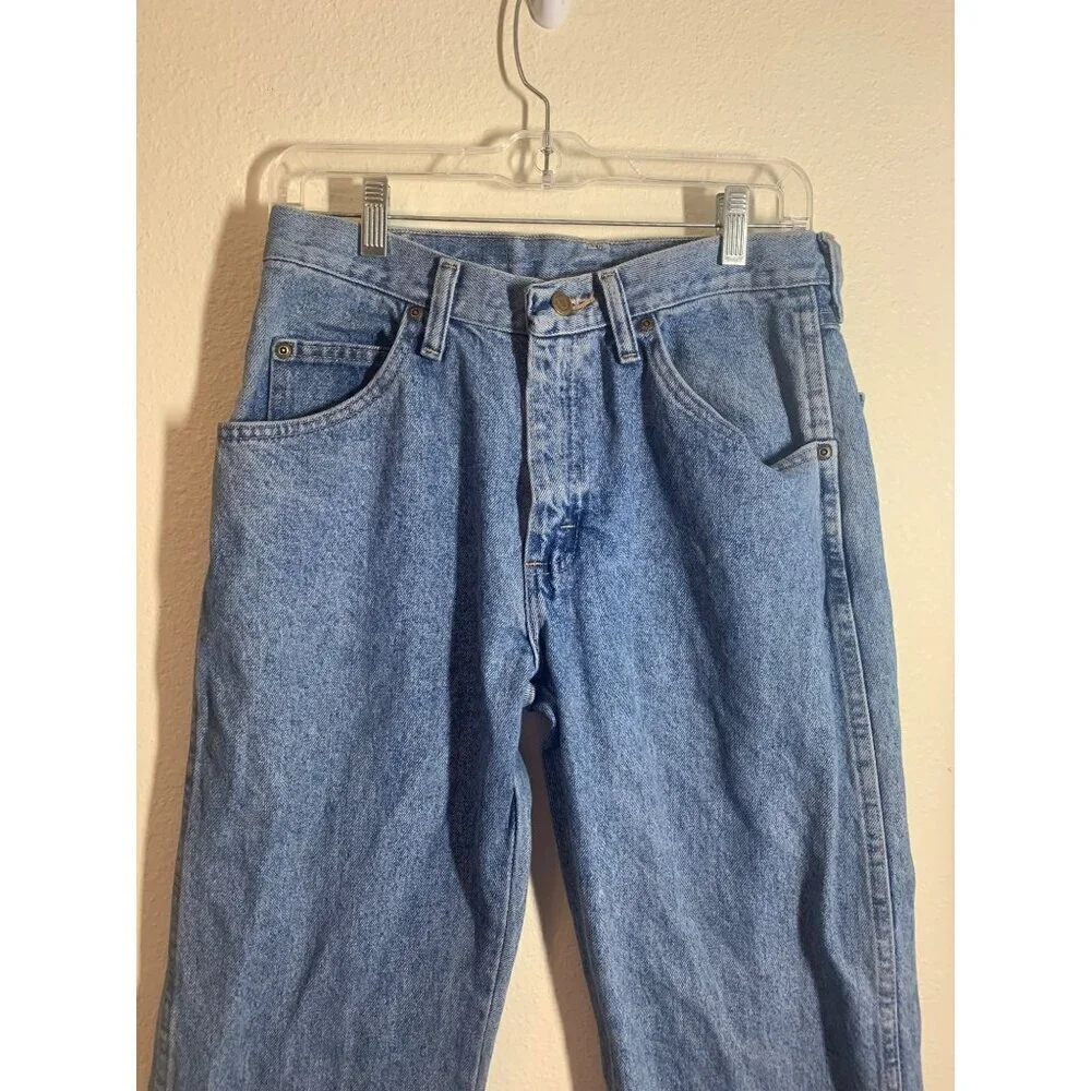 Wrangler Regular Fit Denim Blue Jeans Men's Size 30x32 Straight Light Wash Z2